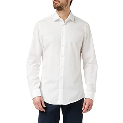 Imagen de Seidensticker Business Hemd Slim Fit Bügelfrei Kent Langarm, Camisa para Hombre, Blanco (Weiß), 38