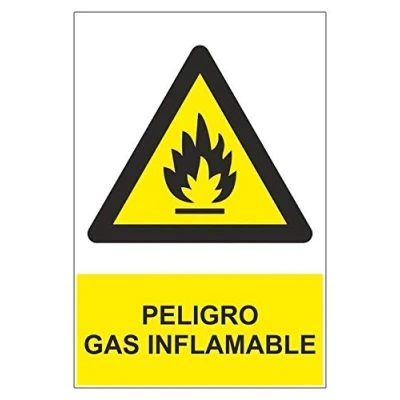 Imagen de MovilCom® Señal PELIGRO GAS INFLAMABLE de tamaño 200X300mm material ADHESIVO (ref.RD30621)