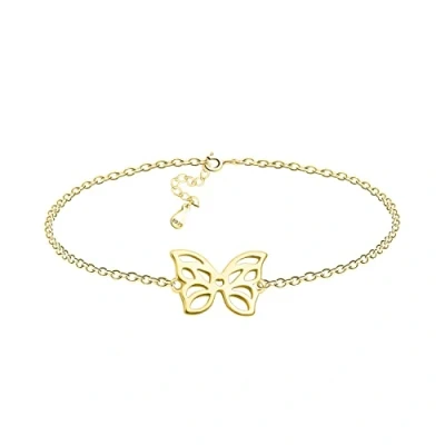 Imagen de Sofia Milani Pulsera para Mujeres en Plata de Ley 925 Chapada Oro Colgante Mariposa B0339