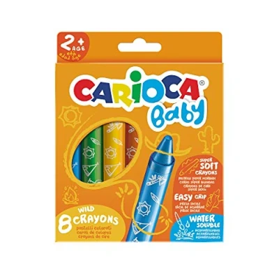 Imagen de Carioca Baby Wild Crayons 42892 Ceras Blandas para Niños a Partir de 24 Meses, 8 Unidades