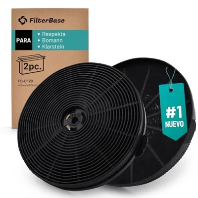 Imagen de FilterBase® 2 filtros de carbón activo para campana extractora Respekta MIZ1000N, Bomann KF 574, 10032843, TMFILT4