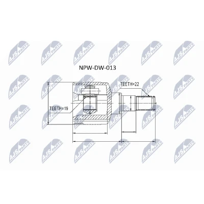 Imagen de NTY NPW DW 013 Junta Homocinética lado de engranaje SUZUKI: SWIFT 2, DAEWOO: Matiz I Hatchback