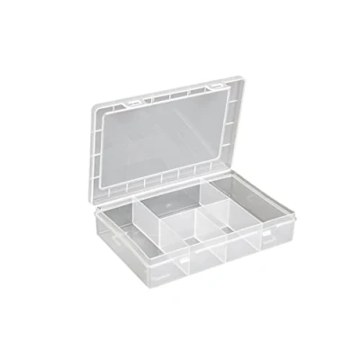 Imagen de hünersdorff Caja organizadora PP Eco Mini con 5 compartimentos, estable para tornillos y otras piezas pequeñas, transparente