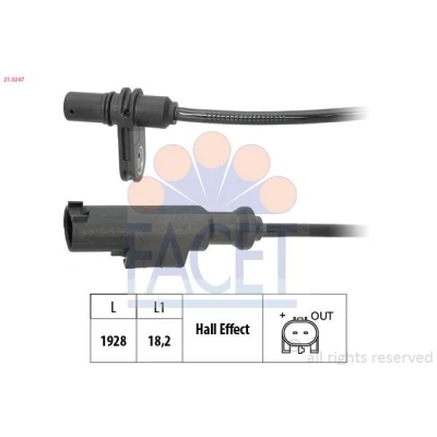 Imagen de FACET 21.0247 Sensor de ABS 1928 MERCEDES BENZ: Sprinter 3.5 T Furgón, 3 Bus, VOLKSWAGEN: Crafter 30 35 Bus