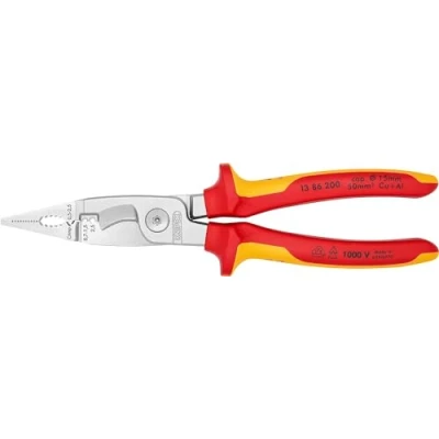 Imagen de Knipex Alicate para instalaciones eléctricas cromado, aislados con fundas multicomponentes, según norma VDE 200 mm 13 86