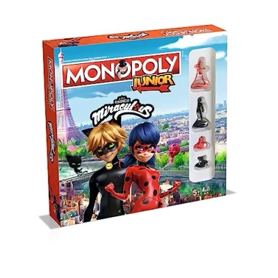 Imagen de Winning Moves Monopoly Junior Miraculous con Lady Bug, Cat Noir, Los Kwamis De Y Muchas Más Edad 5+ Alemán