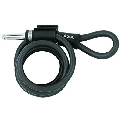Imagen de AXA 5011530 cable de enchufe único con cierre cadena, Newton, negro 18010, 180 cm10 mm, solo se puede utilizar productos