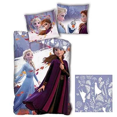 Imagen de AYMAX S.P.R.L. Ropa de Cama Infantil Frozen 140 x 200 cm + 63 cm, Anna y Elsa (RD RS051080)