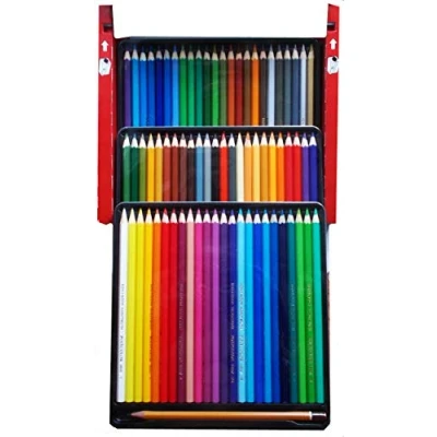 Imagen de Koh I Noor 3837 POLYCOLOR lápices de artista con sacapuntas y 2 grafito en estuche cartón colores surtidos, set 72