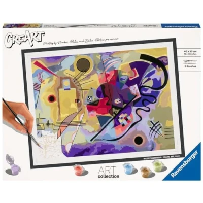 Imagen de Ravensburger CreArt Serie B Art Collection: Kandinsky, Amarillo, Rojo y Azul, Pintar por Numeros Adultos, Cuadros para Incluye completo Kit