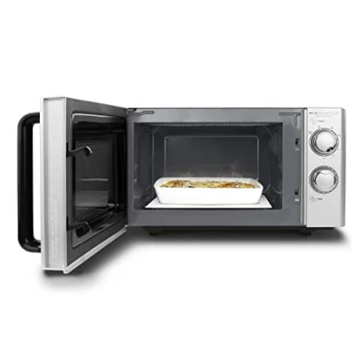 Imagen de CASO MG 20 Ecostyle Ceramic Microondas sin plato giratorio con grill 1000W Capacidad de 20L 9 programas automáticos Temporizador hasta 60 mins grande plateado