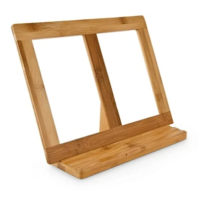 Imagen de Relaxdays Atril Libros Bambú, Soporte Lectura Madera para Cocina y Despacho, 23,5 x 32 12 cm, Partituras, Natural
