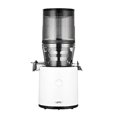 Imagen de HUROM Exprimidor lento,Exprimidor de verduras y frutas,H320N,Prensa fría eléctrica,Motor silencioso,Fácil limpiar,Con depósito grande filtro colador,2 l,200 W,Sin BPA,Blanco