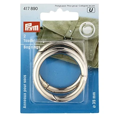 Imagen de Prym 417890 Taschenringe 35 Mm Silberfarbig Bag Rings, Lana, Silver, One Size, Talla única