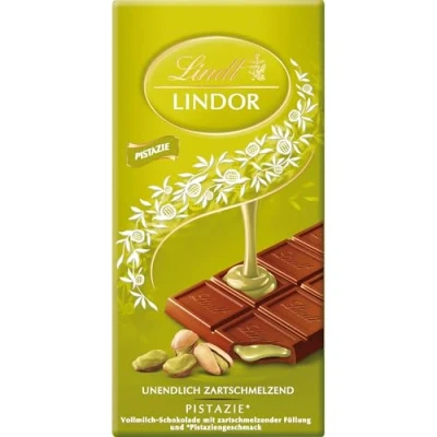Imagen de Lindt chocolate Lindor pistacho Pizarra de 100 g El mejor con leche entera un relleno infinito fusión suave sabor a Regalo