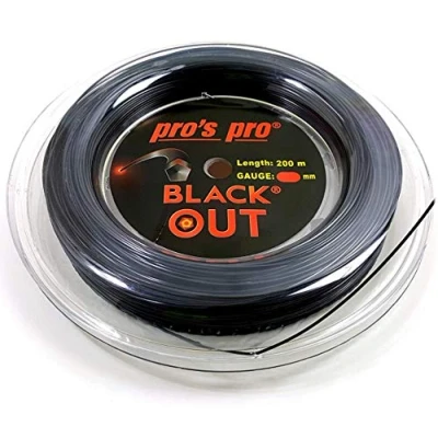 Imagen de Cuerda de tenis negra 200 m Pro&#039;s Pro BlackOut, 1.24mm