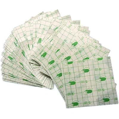 Imagen de 50pcs adhesiva transparente resistente al agua, la herida médica cinta de vendaje yeso fijador tramo fijación tatuaje cuidados posteriores antialérgicos auto pegar,10cmx12cm