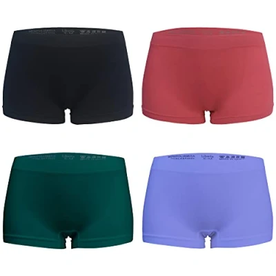 Imagen de Libella Paquete de 4 Culotte Bragas Boxer Mujer Short Microfibra Sin Costuras 3908 UN3 S/M