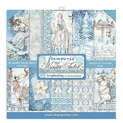 Imagen de STAMPERIA INTL, KFT (3PL) Bloc Extra pequeño de 10 Hojas, 15,24 x (6 6 Pulgadas) Double Face Winter Tales, Multicolor, 15.24x15.24