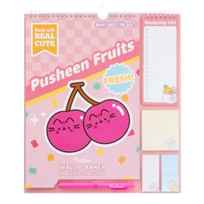 Imagen de Grupo Erik Calendario pared 2024 2025 Pusheen Incluye notas adhesivas, pegatinas y boligrafo ideal Planificador mensual familiar Organizador semanal (16 meses)
