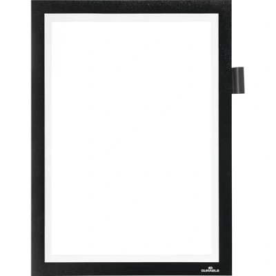Imagen de Durable 498901 marco informativo Duraframe Nota magnética (A4, magnético abierto con portabolígrafos), 1 pieza, negro