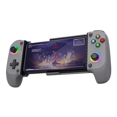 Imagen de Trust GXT 735G Mylox Mando para Móvil Bluetooth, Iphone/Android / PS5 Xbox, 12h de Juego, Doble Vibración, Iluminación LED RGB, Gamepad Inalambrico Movil, Accesorios Gaming, Gris