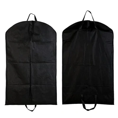 Imagen de 1 bolsa de polvo traje, cubierta polvo, tela, chaqueta traje; Para trajes, chaquetas, esmoquines reutilizables ropa cremallera completa negra (60 * 100)