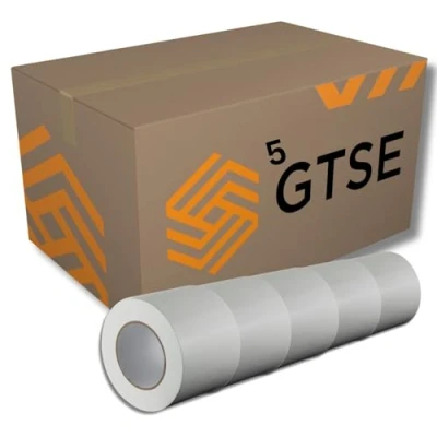 Imagen de GTSE Cinta de tela blanca 100 mm x 50 m 5 rollos blindada duradera adhesiva impermeable para reparar, fijar, agrupar, reforzar y sellar