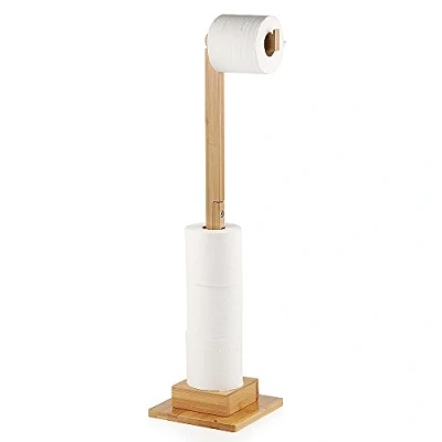 Imagen de ecooe Extendido Portarollos Papel Higiénico de Pie Bambú, Portarrollos Baño sin Taladro, Porta Rollos Higienico para 6 Rollos, Ideal e Inodoro (72 cm)
