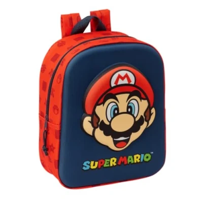 Imagen de SUPER MARIO 3D Mochila de Guardería 3D, Adaptable a Carro, Fácil Limpieza, Ideal para Niños Diferentes Edades, Cómoda y Versátil, Calidad Resistencia, 22x10x27 cm
