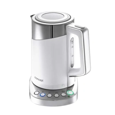 Imagen de Concept Electrodomésticos RK3170 Hervidor de Agua con Termorregulación, 2200 W, 1.7 litros, Acero Inoxidable, Blanco