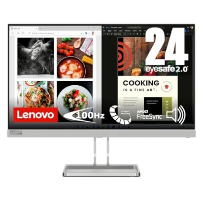 Imagen de Monitor Lenovo L24i 40, 23.8&quot;, FHD, 4 ms, 100 Hz, HDMI, VGA, Altavoces integrados, Gris