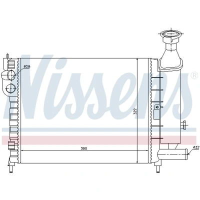 Imagen de NISSENS 61372 Radiador, refrigeración del motor Aluminio 390 322 23 Aletas unidas mecánicamente CITROËN: AX