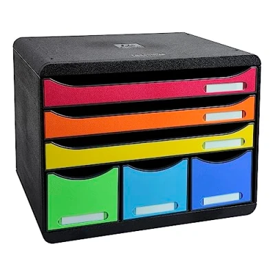 Imagen de Fichero cajones sobremesa exacompta iderama arlequin 6 multicolores 270x355x271 mm