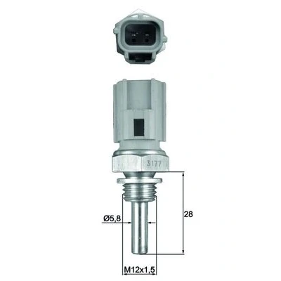 Imagen de MAHLE ORIGINAL TSE 27 Sensor de Temperatura del Refrigerante con junta TOYOTA: Land Cruiser Prado 120, Supra III, Yaris I Hatchback, VOLVO: S80