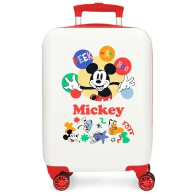 Imagen de Joumma Disney Mickey Peek a Boo Maleta de Cabina Blanco 33x50x20 cms Rígida ABS Cierre combinación Lateral 28,4L 2 kgs 4 Ruedas Dobles Equipaje Mano