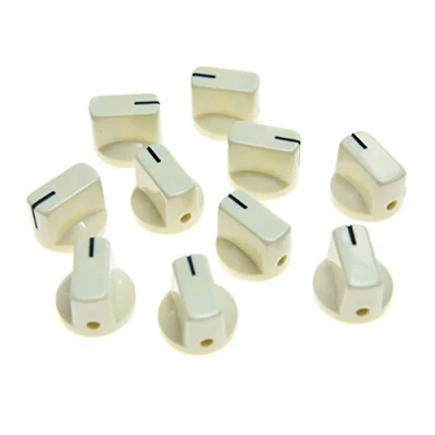 Imagen de KAISH Paquete de 10 pomos pedal efecto amplificador guitarra con tornillo juego, color blanco envejecido