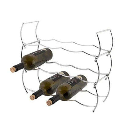 Imagen de axentia Soporte para Vino, Botellero de Alambre Acero Cromado 12 Botellas, Estantería Botellas Vino Aprox. 43 x 42 15 cm, Plateado