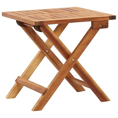 Imagen de vidaXL Mesa Plegable de Centro Jardín Rectangular Mueble para Exterior Patio Terraza Café Merienda Color Natural Madera Maciza Acacia