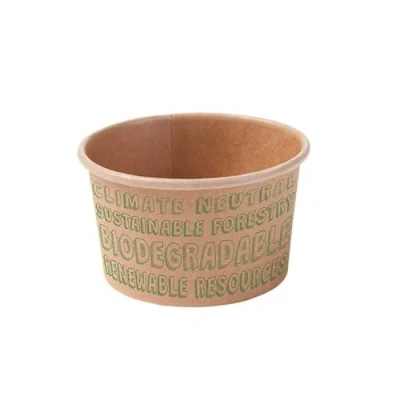 Imagen de BIOZOYG Vasos para helado 50 unidades I de cartón kraft marrón compostables sin blanquearI cuencos To Go tazas biodegradables 125ml