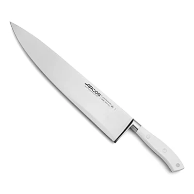 Imagen de Arcos Cuchillo Chef Acero Inoxidable Nitrum y Hoja 300 mm. cocina profesional. 490 gr. Mango ergonómico polioximetileno POM. Serie Riviera Blanc. delgada. Color blanco.