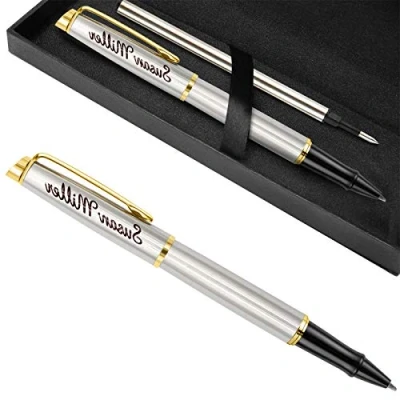 Imagen de Boligrafo Personalizado con Nombre,Boligrafo Grabado Texto Para Hombre Mujer,Regalos Dia Del Padre,Aniversario, Graduación,Bolígrafos De Bola Retráctiles