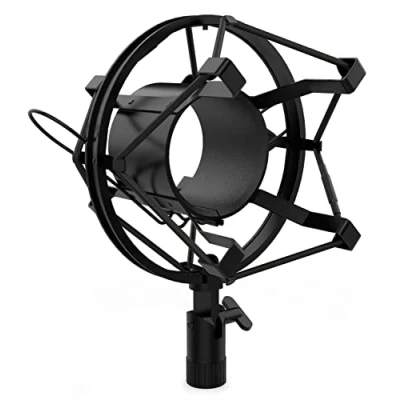 Imagen de Audibax Araña Black Montura Antichoque para Micrófono Anti Vibración con Suspensión Micrófonos de Estudio Clip Soporte Montaje 46 a 48 mm Diámetro Color Negro