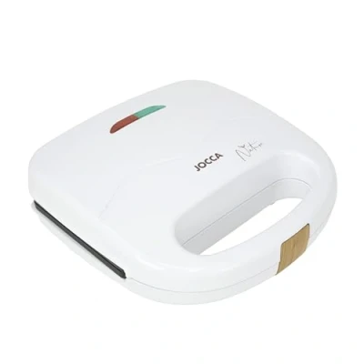 Imagen de JOCCA Sandwichera 2 Rebanadas, Tostador Línea Nature/Placas Grill Antiadherentes/Indicadores Luminosos/Sandwiches y más comidas/Acabado moderno Efecto Madera (Blanco)