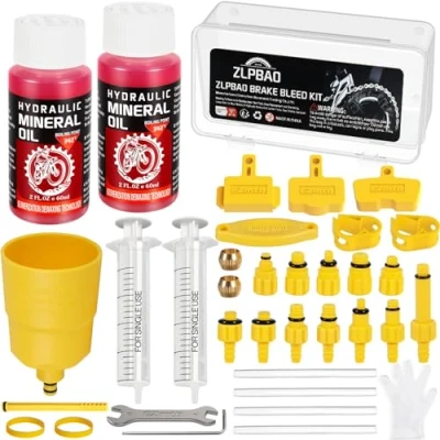 Imagen de ZLPBAO 36pcs Kit de Purga Freno para Bicicleta, con Instrucciones Paso a Incluye Aceite Mineral Alto Rendimiento hidráulico Frenos Disco (120 ml)