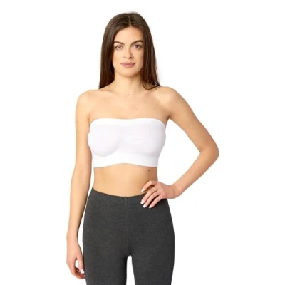 Imagen de Merry Style Bandeau Top Deportivo Bra Sin Tirantes Ropa Verano Mujer 06 161 (Beige, M L)