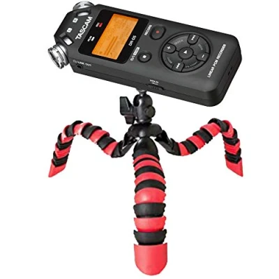 Imagen de TronicXL Trípode flexible profesional TRIPOD 1, grabadora de audio, audio 1/4 pulgadas, compatible con Roland Philips Tascam, Sony Olympus Zoom H4n Pro H5 H6, móvil H2n