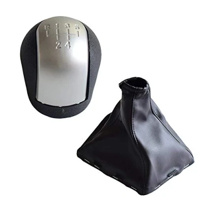 Imagen de Hacreyatu Palanca de Cambios R 5 Velocidades, Pomo Polaina Bota Cuero para O pel Vectra C B Corsa Astra 2002 2003 2004 2005 (R Velocidades)