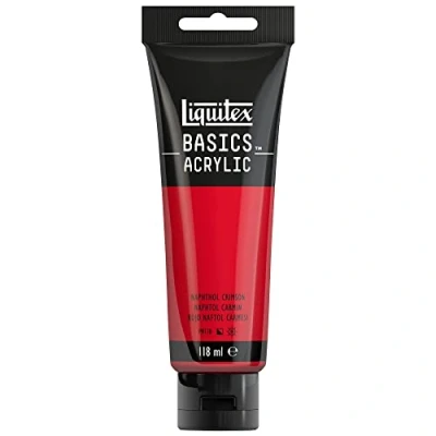 Imagen de Liquitex Basic Acrylic Tubo de Pintura Acrílica, 118 ML, Rojo (Rojo Naftol Carmesí Nuevo)