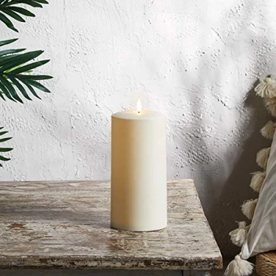 Imagen de Lights4fun Vela Decorativa TruGlow® de 20cm con LED Blanco Cálido a Pilas y Temporizador para Exteriores